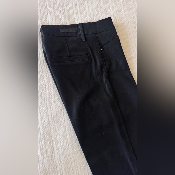 PAIGE Sasha Coated High Rise Black Flare & Wide Leg Jeans - Picture 10 of 16